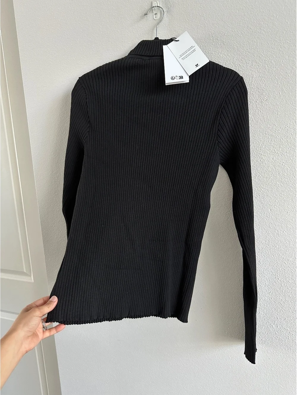 Courreges Reedition Rib Knit Mockneck Sweater NEW Size Medium
